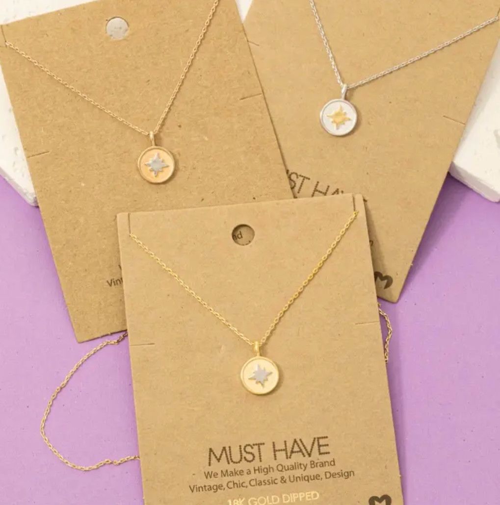 North Star Coin Pendant Necklace