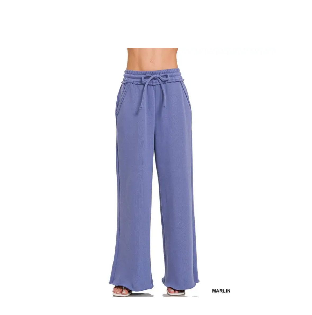 Fleece Exposed Seam Wide Leg Sweatpants L