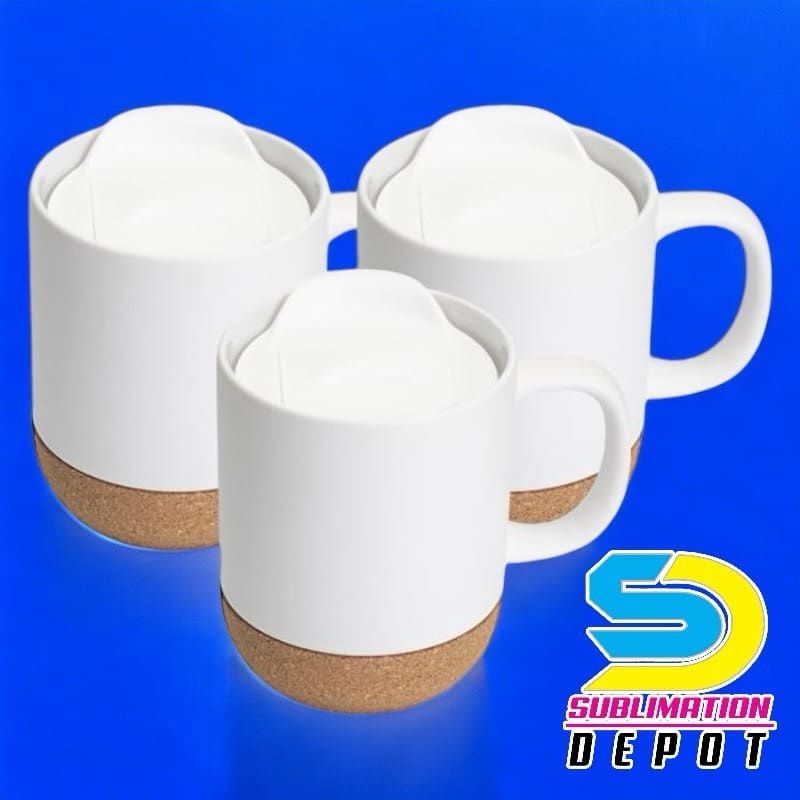 Ceramic Mug with Lid &amp; Cork Base