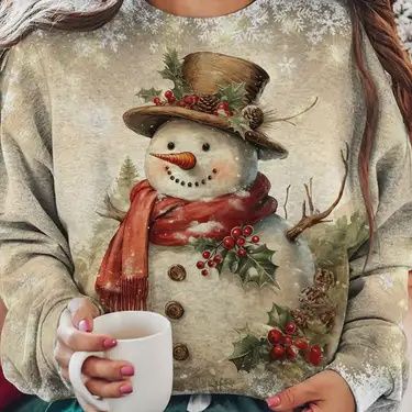 Ladies Frosty Christmas Pullover