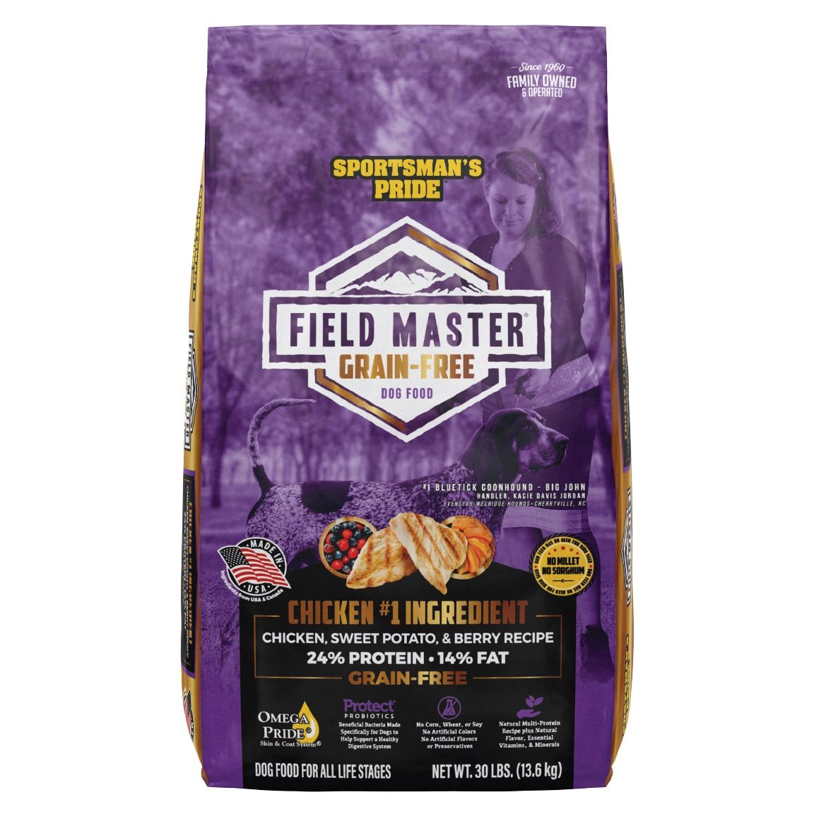 Sportsman&#39;s Pride Field Master Grain Free Chicken, Sweet Potato, &amp; Berry 30 lb