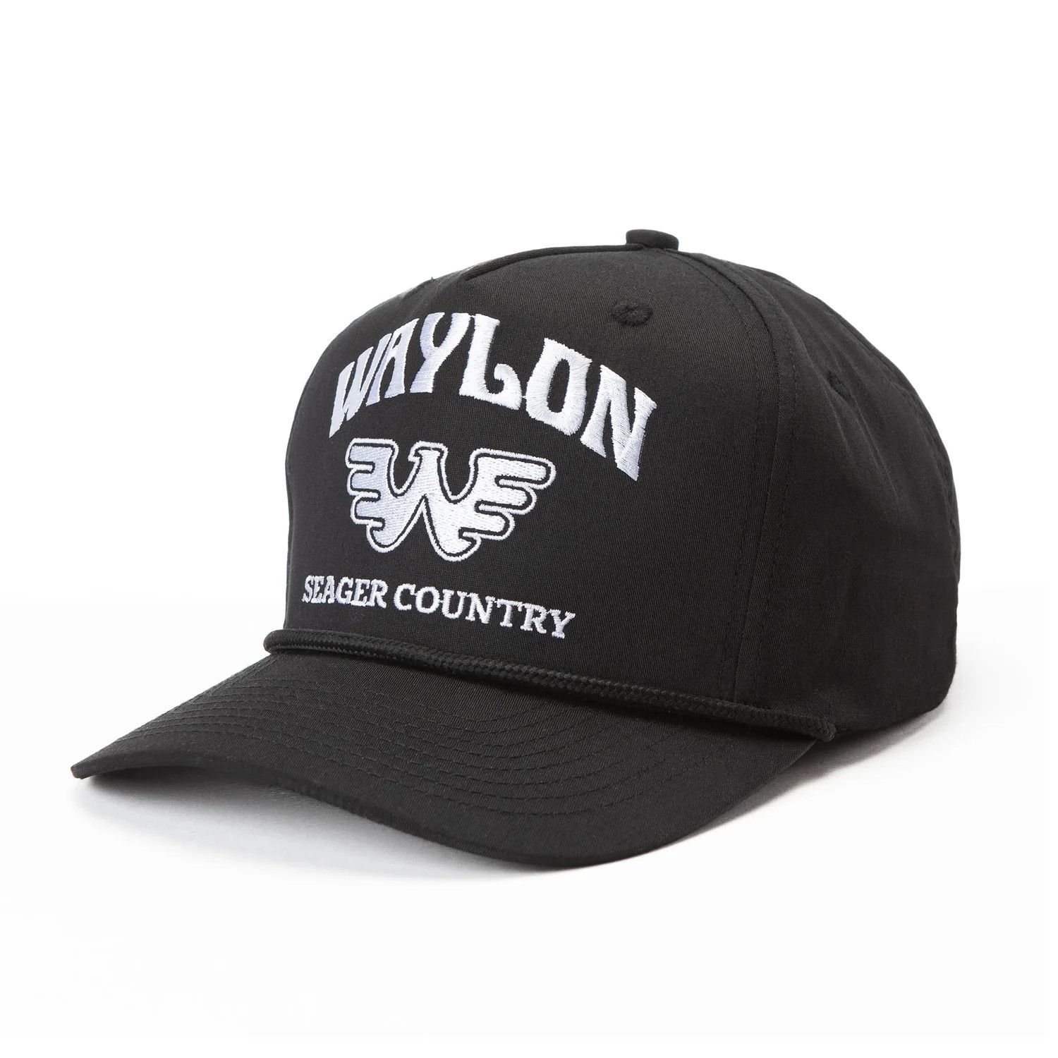 Waylon Jennings X Seager Country Snapback - Black/White