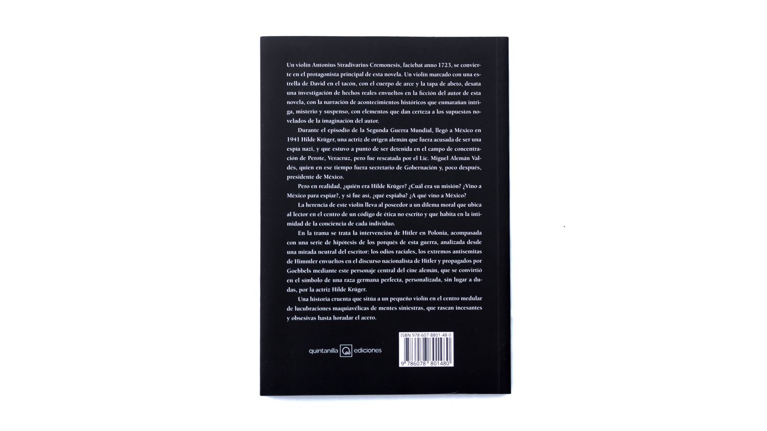 Nils Skoglund: La herencia del Stradivarius. Un dilema moral. Contraportada. Quintanilla Ediciones