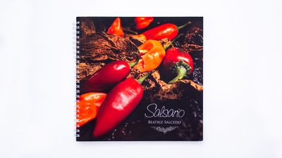 Beatriz Salcedo: Salsario. Portada. Quintanilla Ediciones. Libro de Salsas