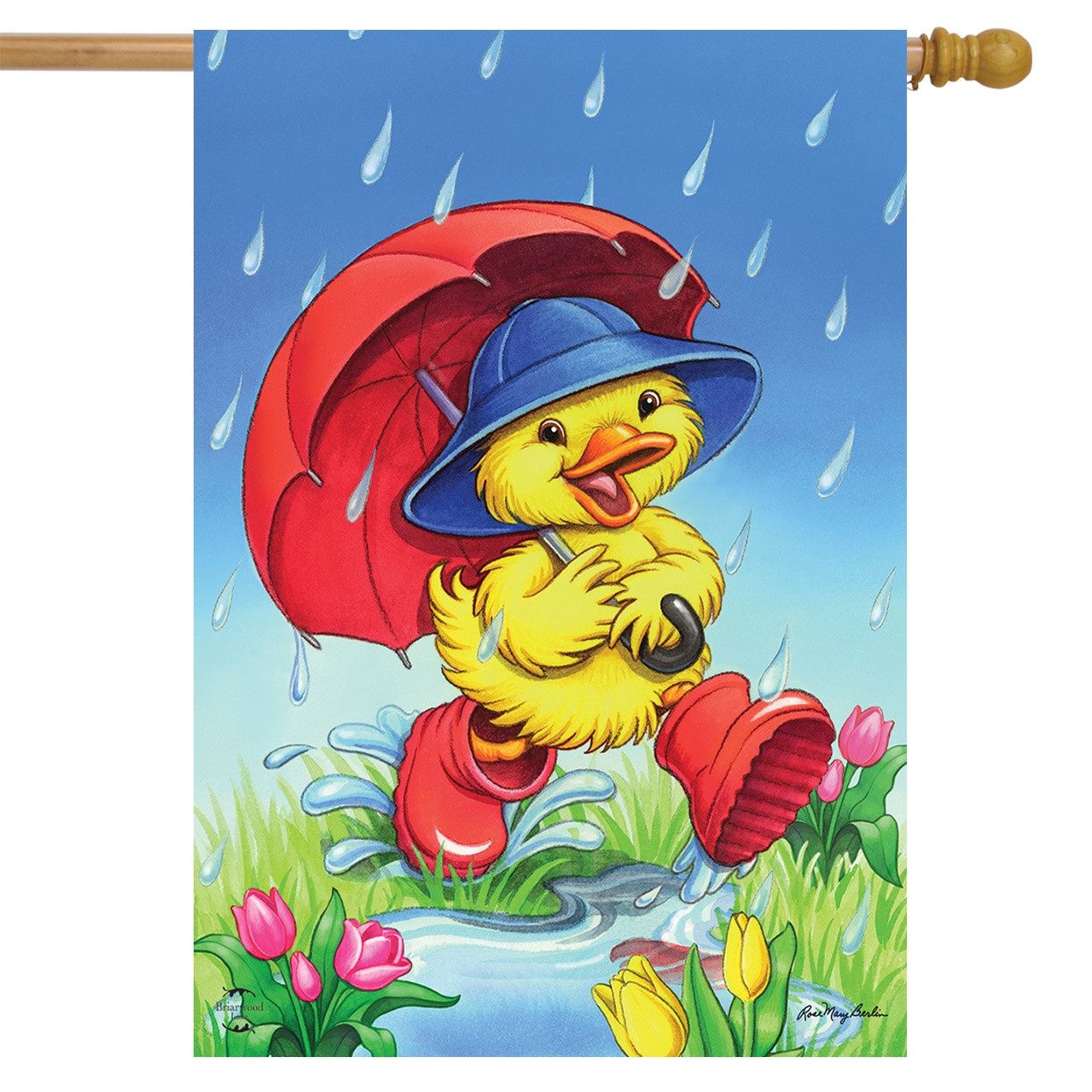 April Showers Duck Garden Flag