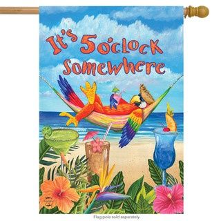 5 O&#39;clock Parrot House Flag