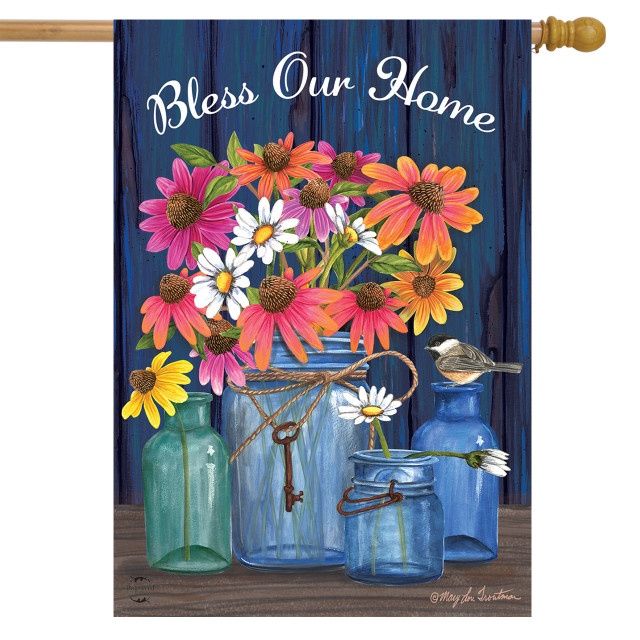 Bless Our Home Mason Jars House flag