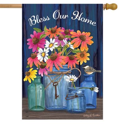 Bless Our Home Mason Jars House flag
