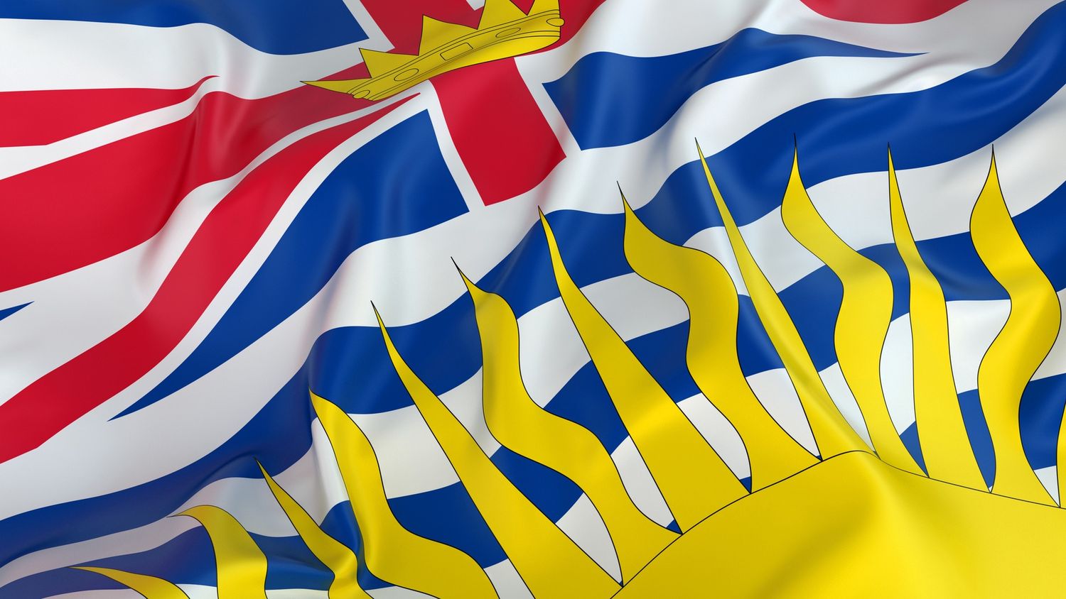 210D Nylon British Colombia Flag Kit (18x36&quot; Flag, 3&#39; pole)