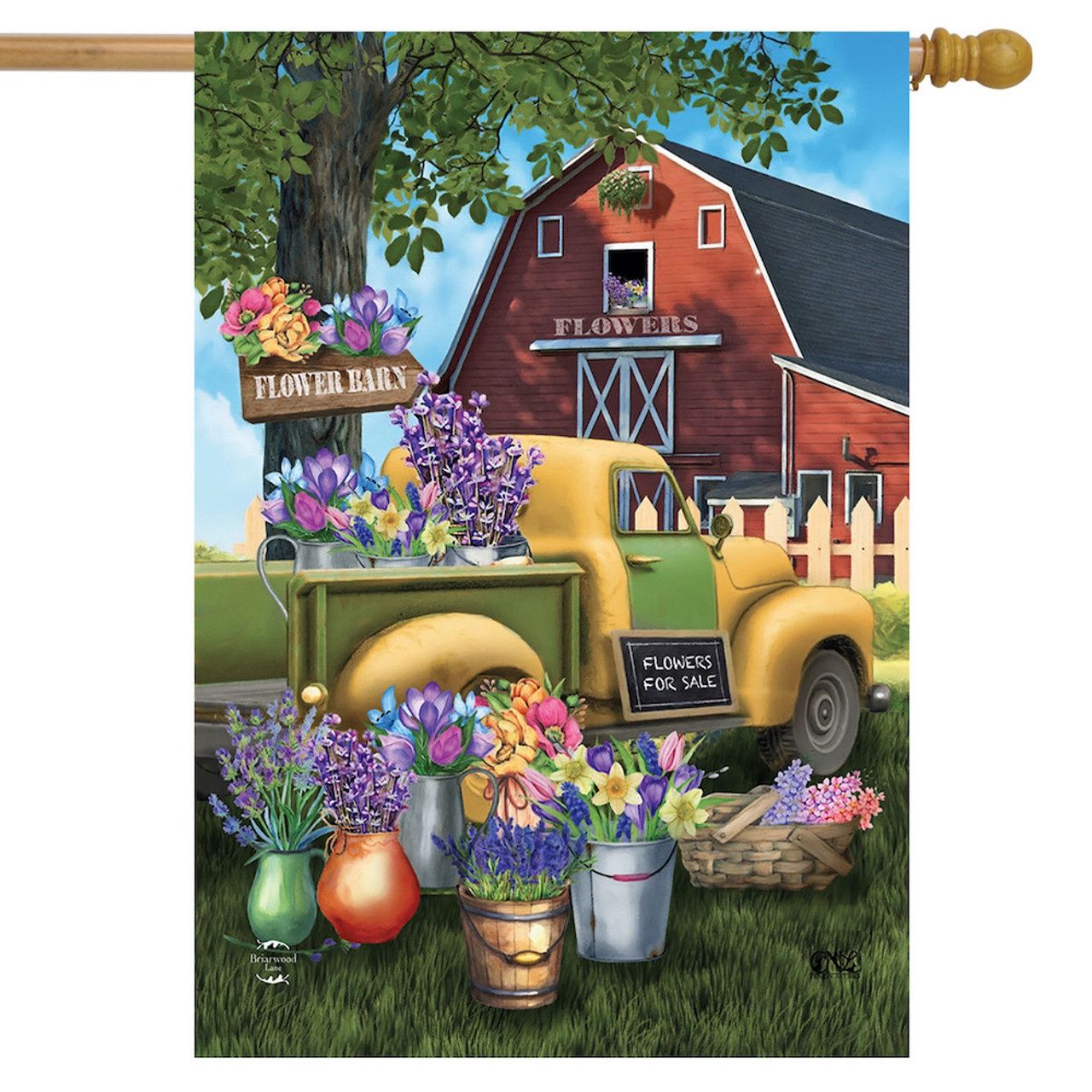 Flower Barn House Flag