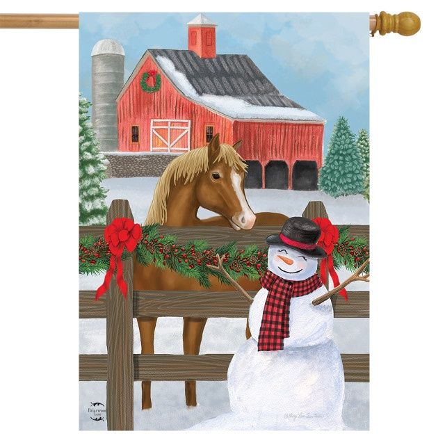 Snowy Stable House Flag
