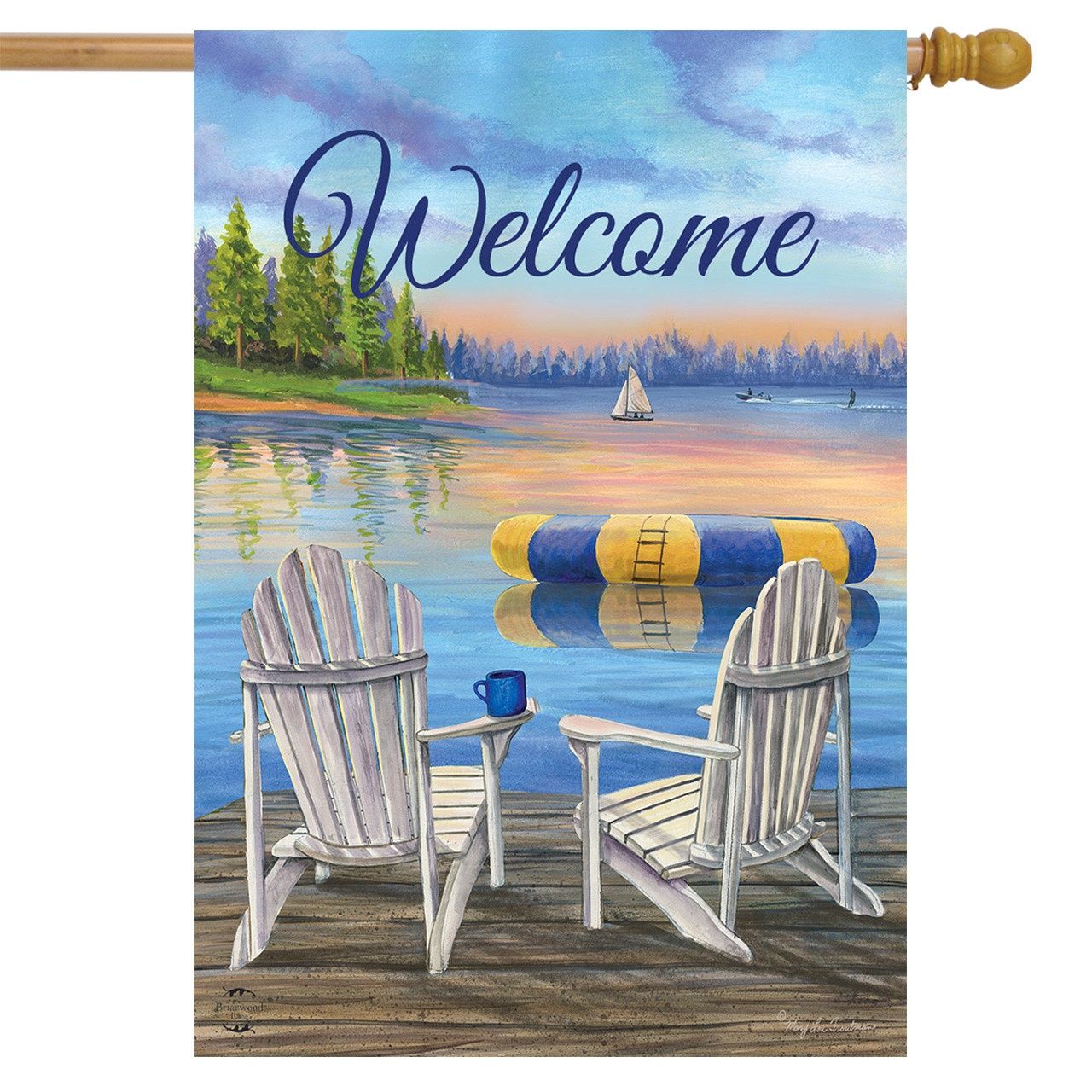 Waterfront Retreat Welcome House Flag