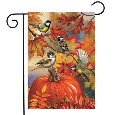 Autumn Bird Gathering House Flag