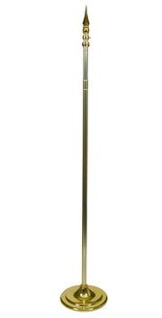 Spear Telescopic Gold Toned Aluminum Flagpole 1&quot; x 8&#39; W/ Gold Toned Metal Stand