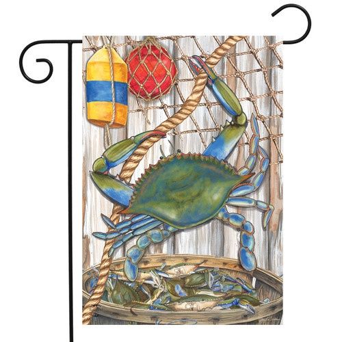 Blue Crab Bushel Garden Flag