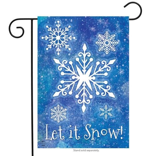 Let It Snow Snowflakes Garden Flag
