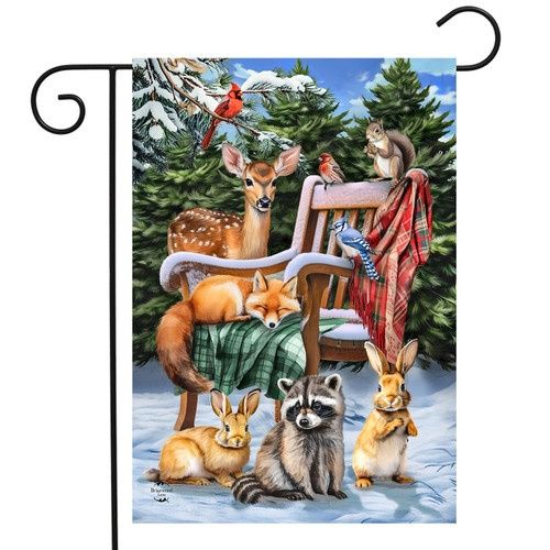 Snow Day Friends Garden Flag