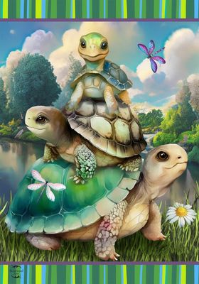 Turtle Trio Garden Flag