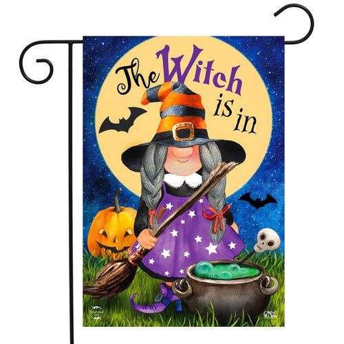 The Witch Is In Garden Flag