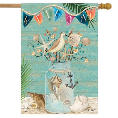 Coastal Mason Jar House Flag