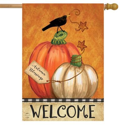Rustic Pumpkins House Flag