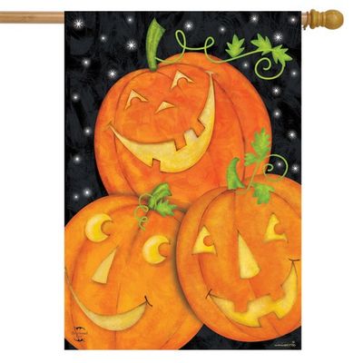 Happy Pumpkin Trio House Flag