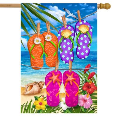Hanging Flip Flops House Flag