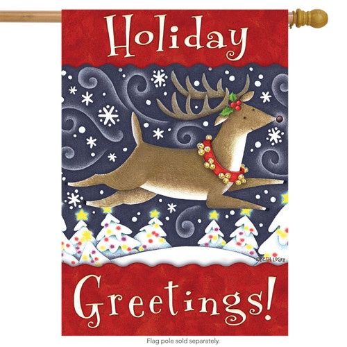 Holiday Greetings House Flag