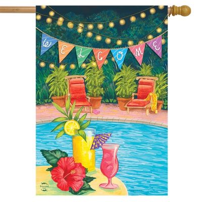 Poolside Paradise Garden Flag