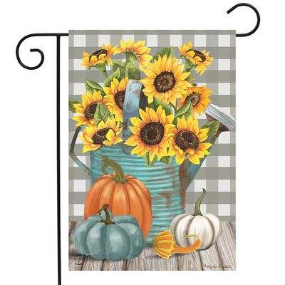 Sunflower Watering Can Garden Flag