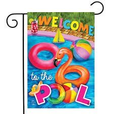 Welcome To The Pool Garden Flag