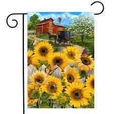 Country Sunflowers House Flag