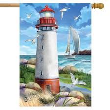 Coastal Lighthouse House Flag