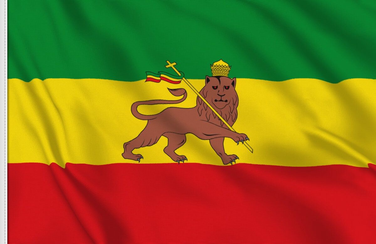 Ethiopia ( Lion) Stick Flag