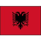Albania Stick Flags, Finish: Heat Cut, Size: 4x6&quot;