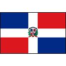 Dominican Republic Stick Flags, Finish: Heat Cut, Size: 4x6&quot;