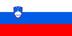 Slovenia Stick Flag, Finish: Heat Cut, Size: 4x6&quot;