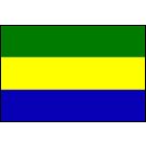 Gabon Stick Flags, Finish: Heat Cut, Size: 4x6&quot;