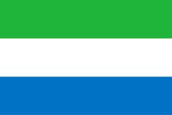 Sierra Leone Stick Flags, Finish: Heat Cut, Size: 4x6&quot;
