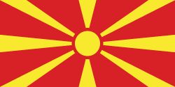 North Macedonia Stick Flags, Finish: Heat Cut, Size: 4x6&quot;