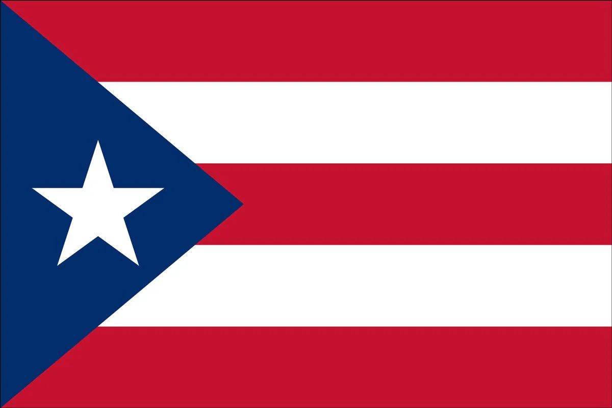 Puerto Rico Stick Flags, Size: Puerto Rico Stick Flag/ 4 x 6&#39;&#39;/ Hemmed