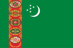 Turkmenistan Stick Flags, Finish: Heat Cut, Size: 4x6&quot;