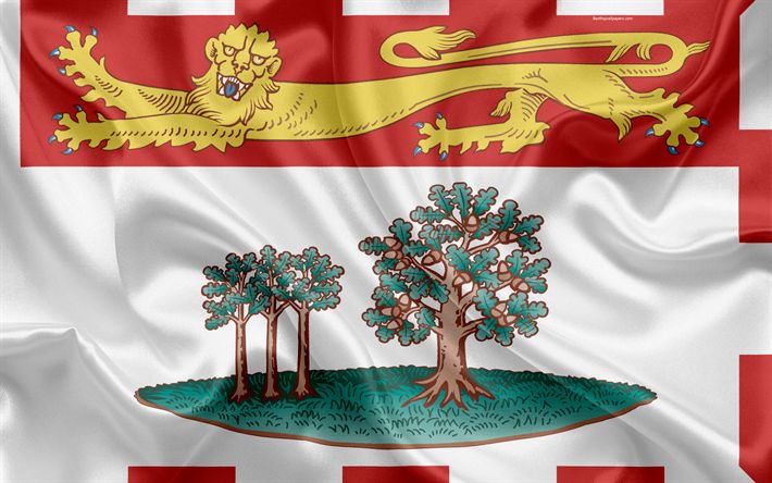 Prince Edward Island Flags (210D Nylon), Size: 18x36", Sleeve Finish: Grommets