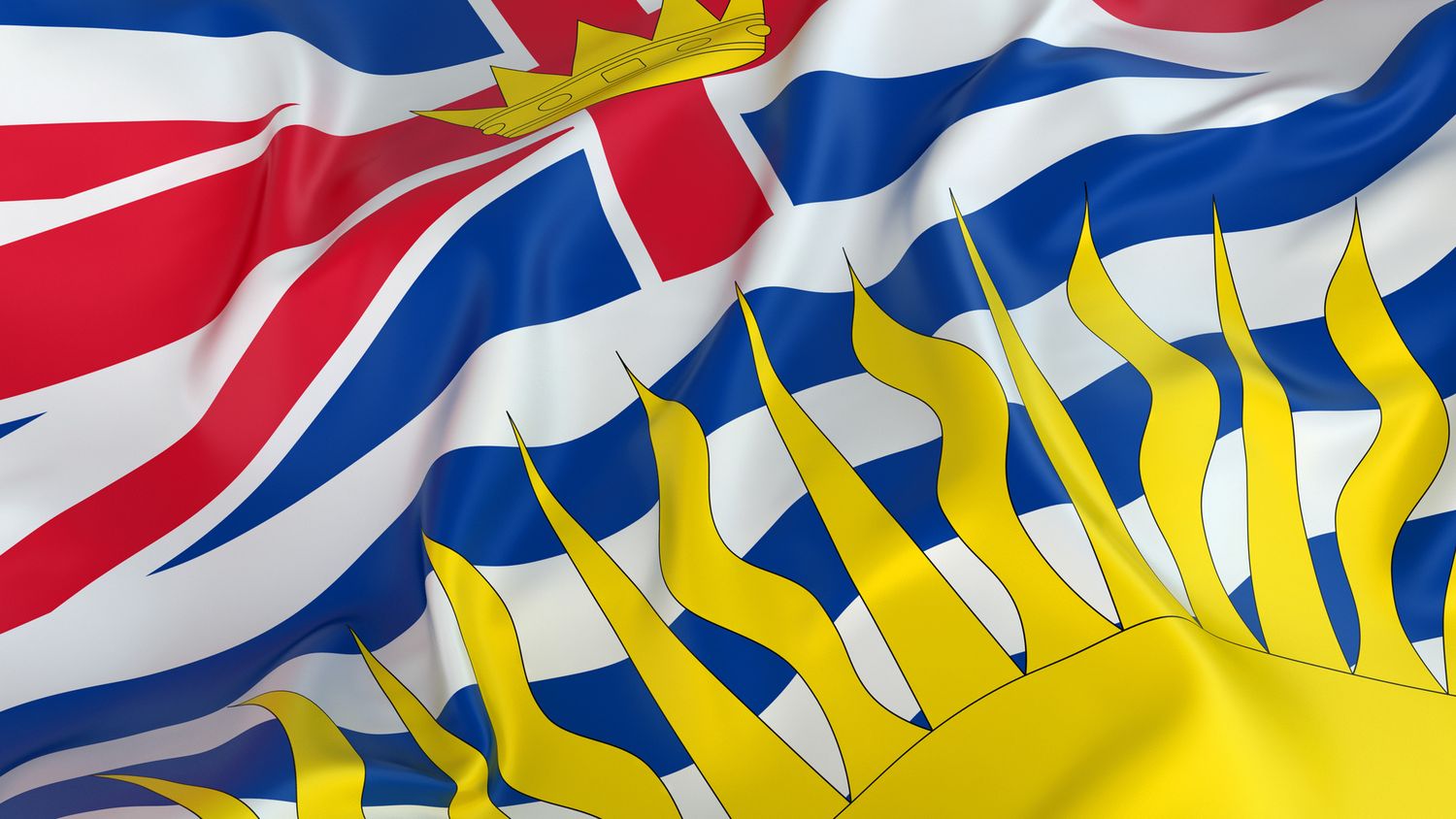British Columbia Flags (210D Nylon), Size: 18x36", Sleeve Finish: Grommets