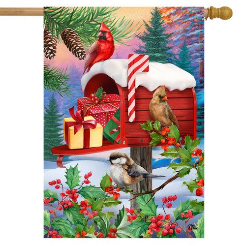 Winter Mailbox House Flag