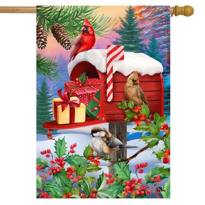 Winter Mailbox House Flag