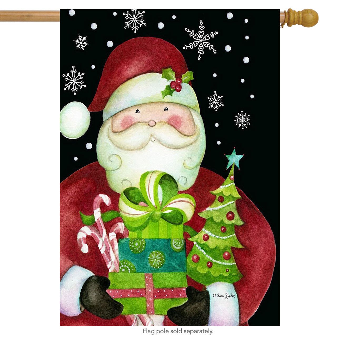 Here Comes Santa House Flag