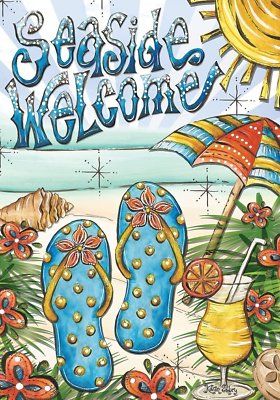 Seaside Welcome Garden Flag