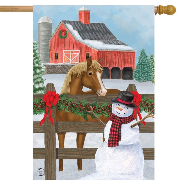 Snowy Stable House Flag