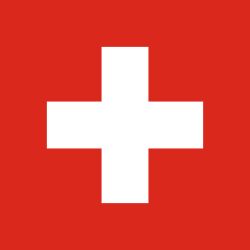 Switzerland Stick Flag, Finish: Heat Cut, Size: 4x6"
